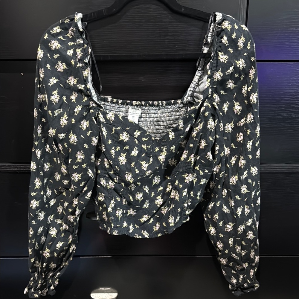 Floral Black Women's Top